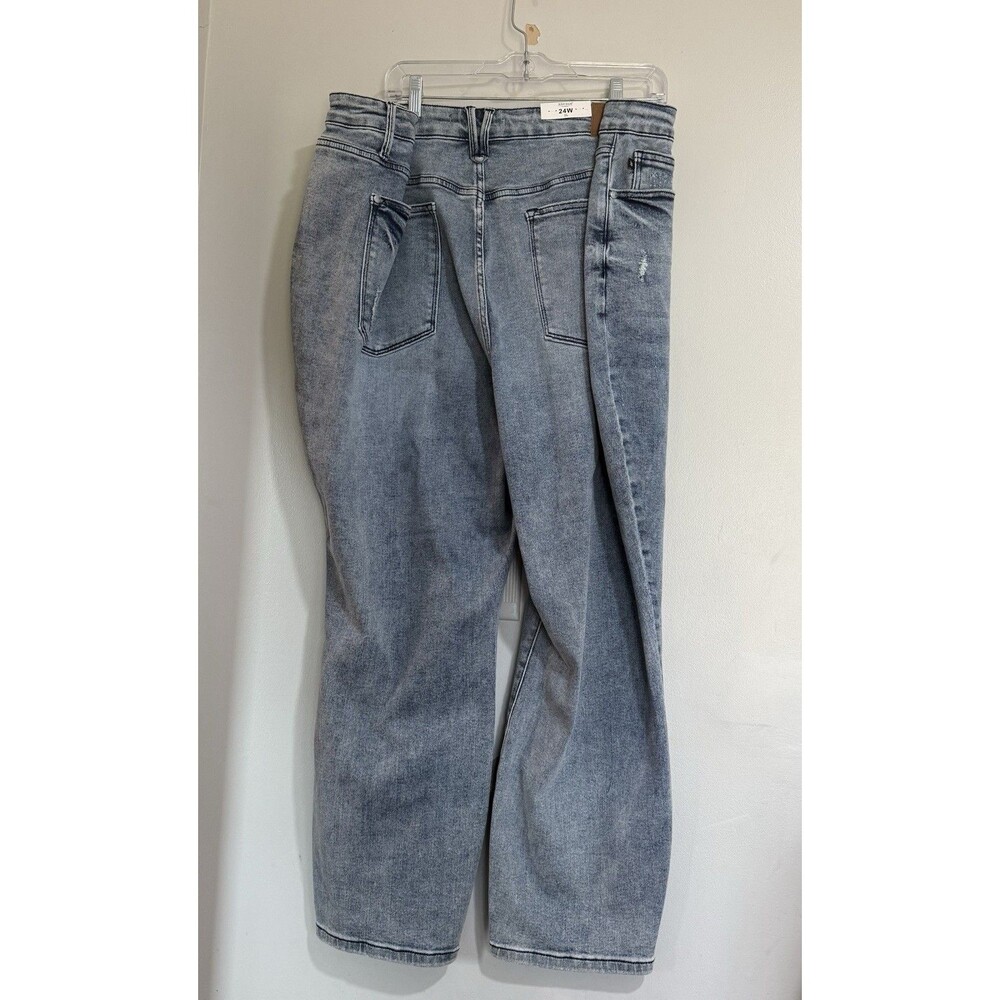 Judy Blue 24W Plus High Rise Distressed Blue Jeans Stretch Denim NWT - Picture 4 of 8